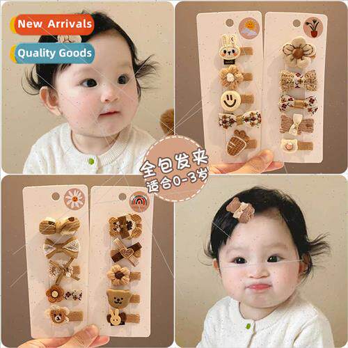 Baby full wrap cloth hair clips girls do not hurt hair cute