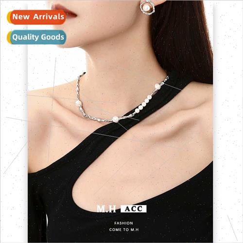 Bone knuckle pearl necklace female splicing fashion simple c