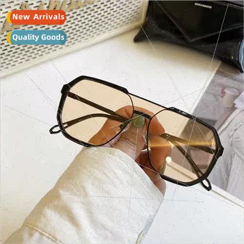 Europe fashion double beam large frame polygonal sunglasses