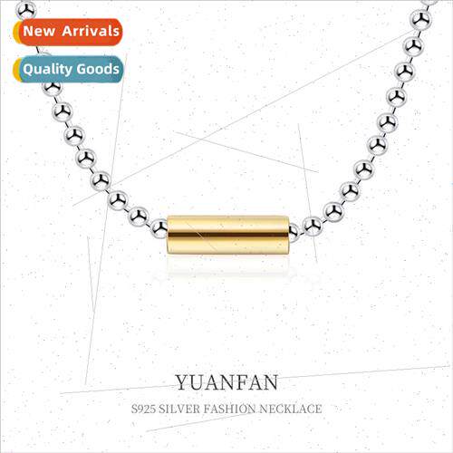 925 silver color separation round tube necklace female cold