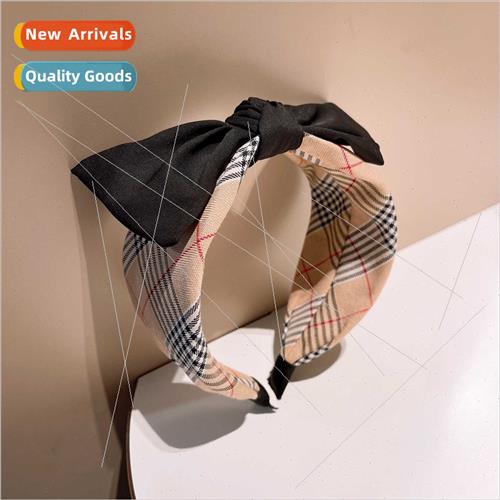 New ~ 2023 Brish retro plaid color blocking temperament bow