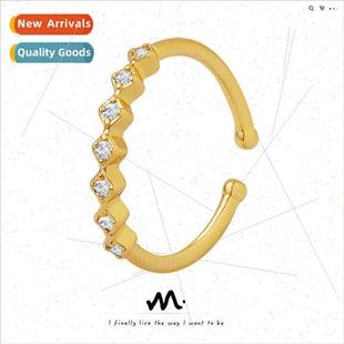 seven zirconia copper che ring inlaid material plain fashion