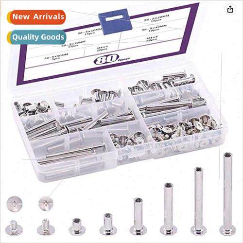 160pcs boxed 80Set Iron ledger sub mother screws rivets ledg