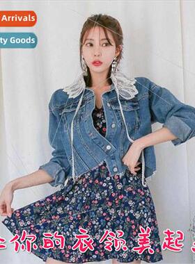 Korea 2018 spring new retro elegant lace mix doll collar fak