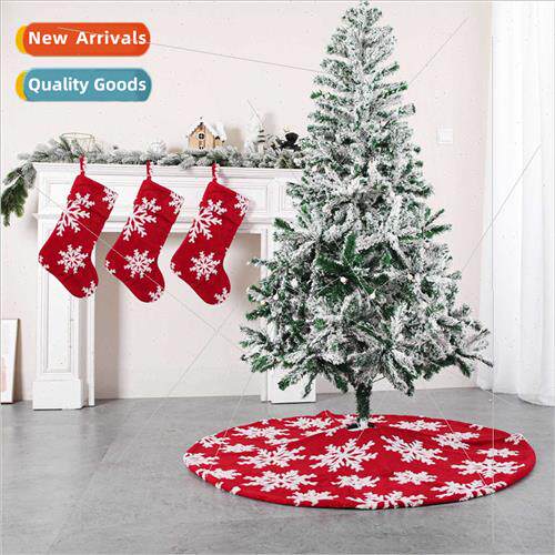 Cotton velvet jacquard Christmas e skirt snowflake plush soc