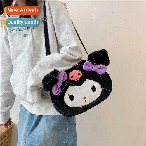 Kulomi Plush Cartoon Shoulder Bag Capacy Handbag Crossbody F
