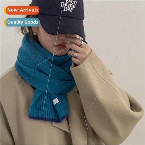 Solid color whe knted scarf autumn and winter female Korean