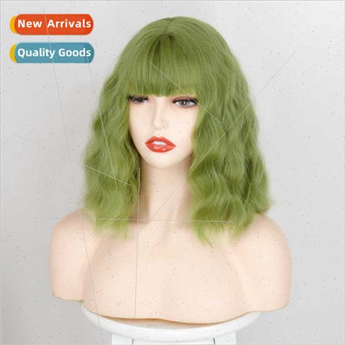 Europe Wigs Flat Bangs Short Eggrolls ngle Two Color Blister
