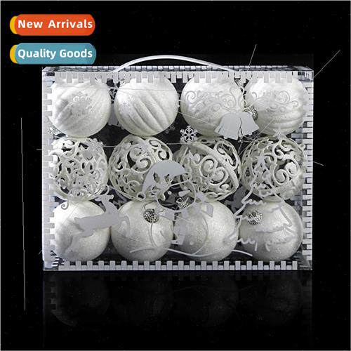 6CM  Box Whe Foam Christmas Balls Threaded Glter Christmas T