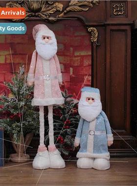 Christmas Decoration Stchable Santa Claus Knted Fabric Pink