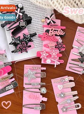 Sweet cool wind temperament hair clips Y2K Spice Girls combo