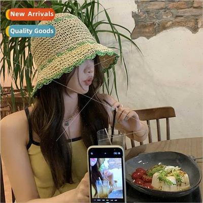 Other lovely two-color splicing straw fisherman hat female s