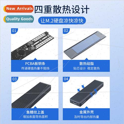 M2PJM Dual Protocol M.2 Hard Drive Enclosure NVME/NGFF Mobil