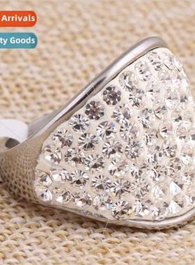 Europe new silver wedding ring popular diamond ring Europe h