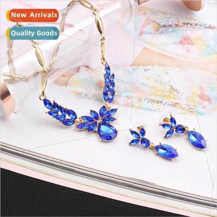 Europe necklace earrings jewelry set atmosphere diamonds gem