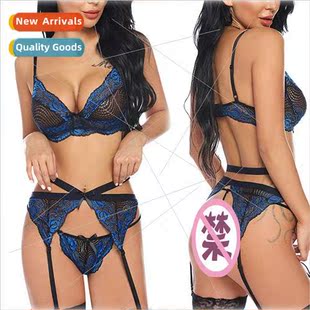 lace lingerie piece Sexy three sexy cutout womens