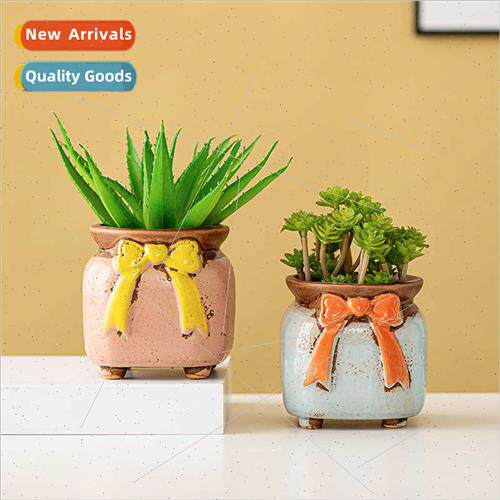 Bow ceramic succulent planter Scandinavian small pot plant p