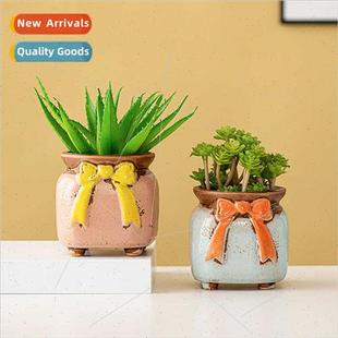 planter Scandinavian small Bow plant succulent pot ceramic