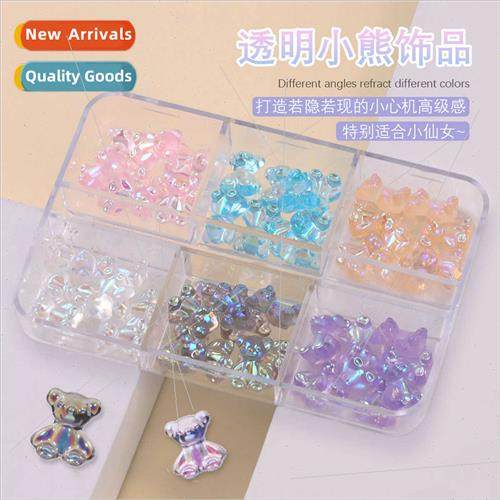 Nail jewelry 6 colors AB translucent color nail resin bear j