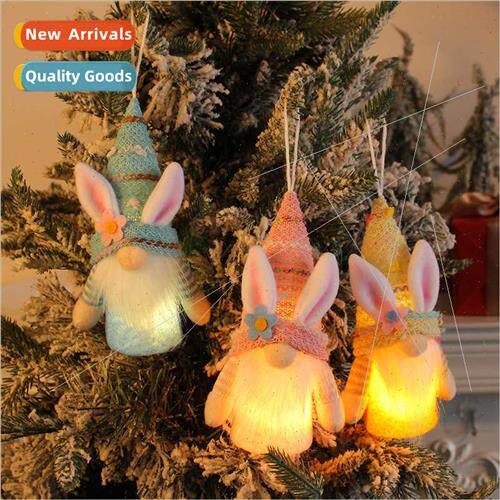 Easter new window hanging lighted faceless doll creative sma