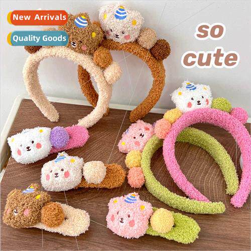 Colorful lamb wool three-dimensional cute bear duckbill clip