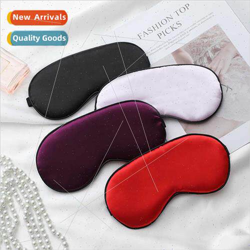 Day word buckle simulation silk eye mask double-sided blacko