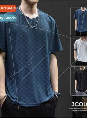 Ice silk quick-drying short-sleeved men T-shirt 2023 summer