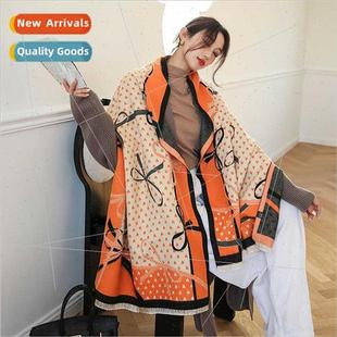 warm scarf sided sweet imation double bow winter New female