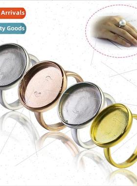 Ring holder 925 silver empty diy Europe ring round holder pe