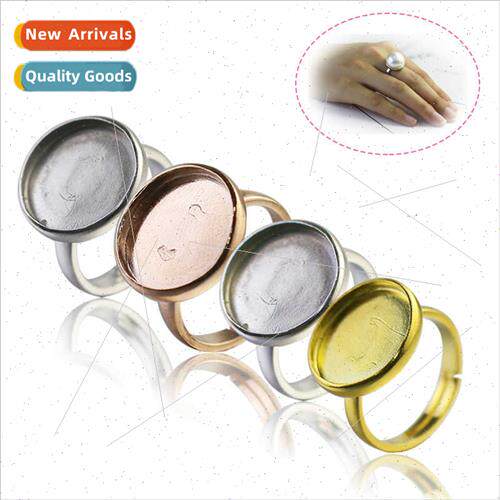 Ring holder 925 silver empty diy Europe ring round holder pe