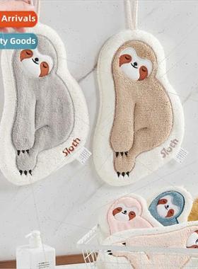 Sloth hand towel hanging cute absorbent kchen coral velvet e