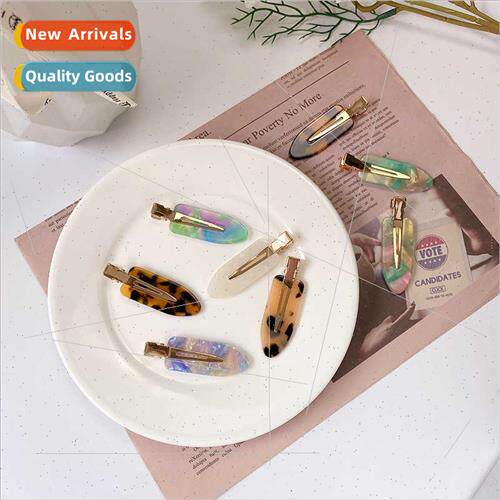 Korean acetate sheet hair clips side bangs clip leopard prin