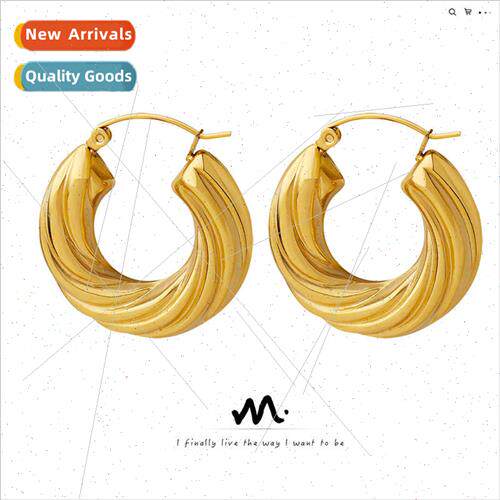 U-shaped earrings tanium steel gold-plated earrings fashion