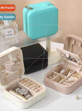 Jewellery box travel portable mirror jewellery box pu leathe