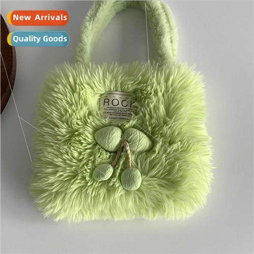 Korean cute plush bag fall winter handheld fur bag niche des