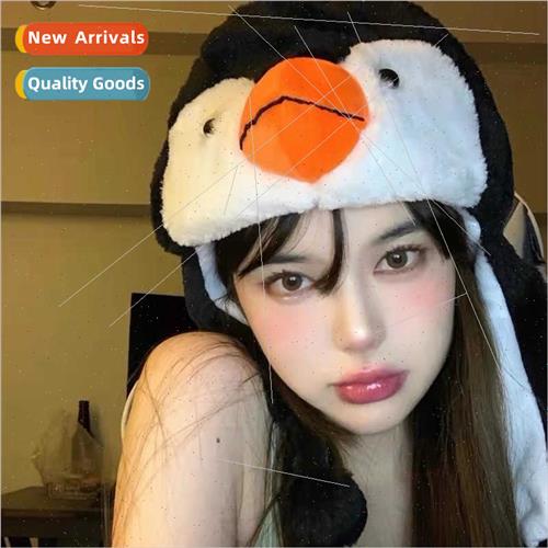 ttle red book cartoon penguin ear protection cap couple phot