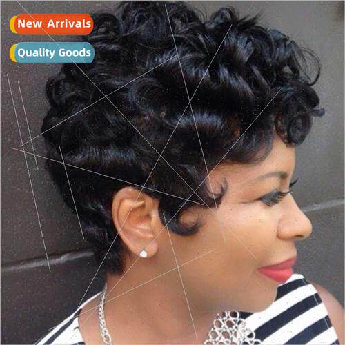 african wigs 适用women short curly hair african small curly