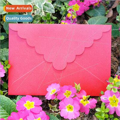 Wedding Invation Envelope Romantic Lace Wave Pattern Pearl P