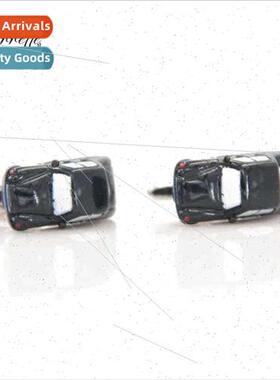 Funny Black Small Car Shape Cufflinks Drip Glue Baked Lacque