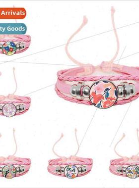 Dropship Abstract Flower Bracelet Flower Floral Pink Time Ge