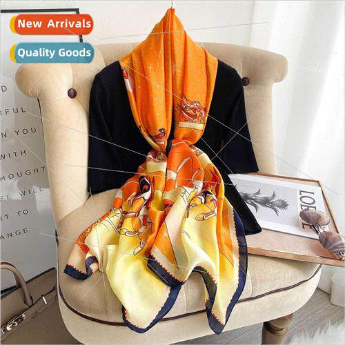 2021 Autumn Winter New Carriage Retro Pattern Faux lk Scarf