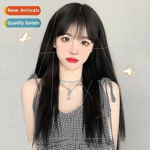 temperature wire female ban long high black Wig mechanism