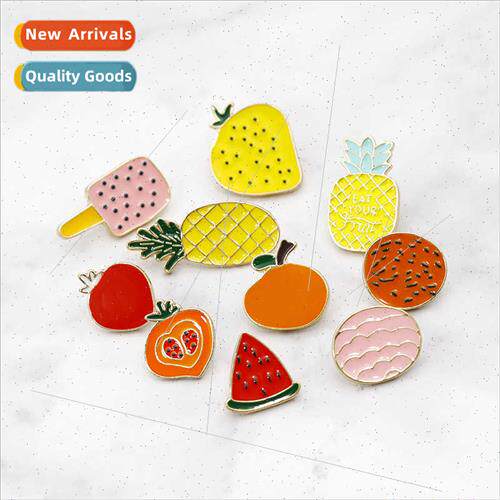 New creative colorful metal fru brooch pineapple alloy oil d