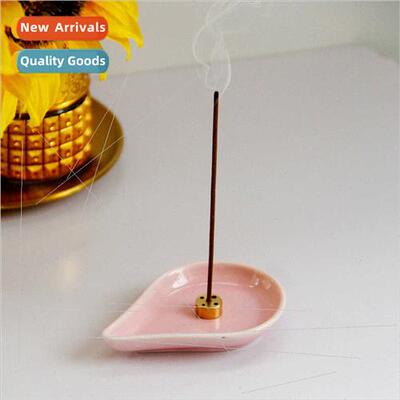 Modern cute simple pink yellow ceramic metal porous incense