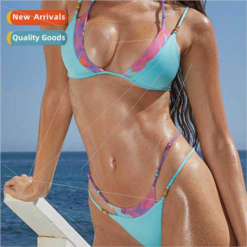 Clothing 2023 Swimwear Patchwork Color Clash Bikini Trunks E