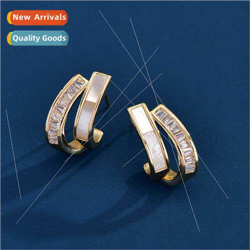 Fashion classic Europe double irregular zirconia natural she