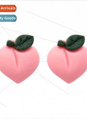 New cartoon simulation peach earrings retro resin fun earrin