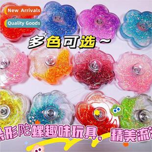 Creative petal fingertip gyro transparent quicksand goo disk