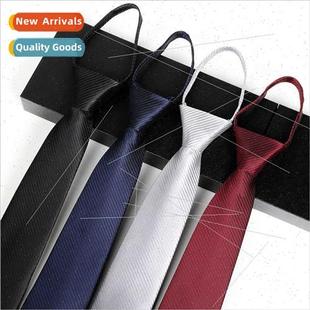 8cm Business Black Zipper Wedding Necktie Work Men Formal