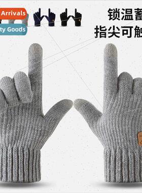 Winter warm gloves men riding padded thickened outdoor windp